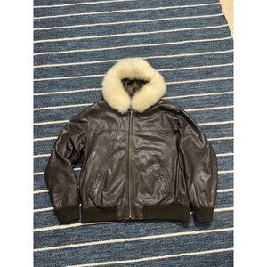 Leather Fur Men’s Coat Avirex Size XL
